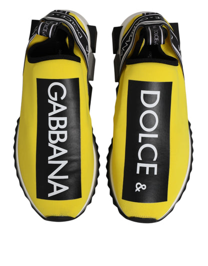 Dolce & Gabbana Yellow Logo Low Top Sorrento Sneakers Shoes by Dolce & Gabbana