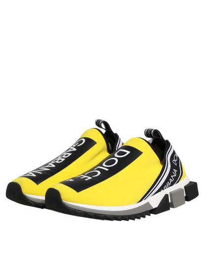 Dolce & Gabbana Yellow Logo Low Top Sorrento Sneakers Shoes by Dolce & Gabbana