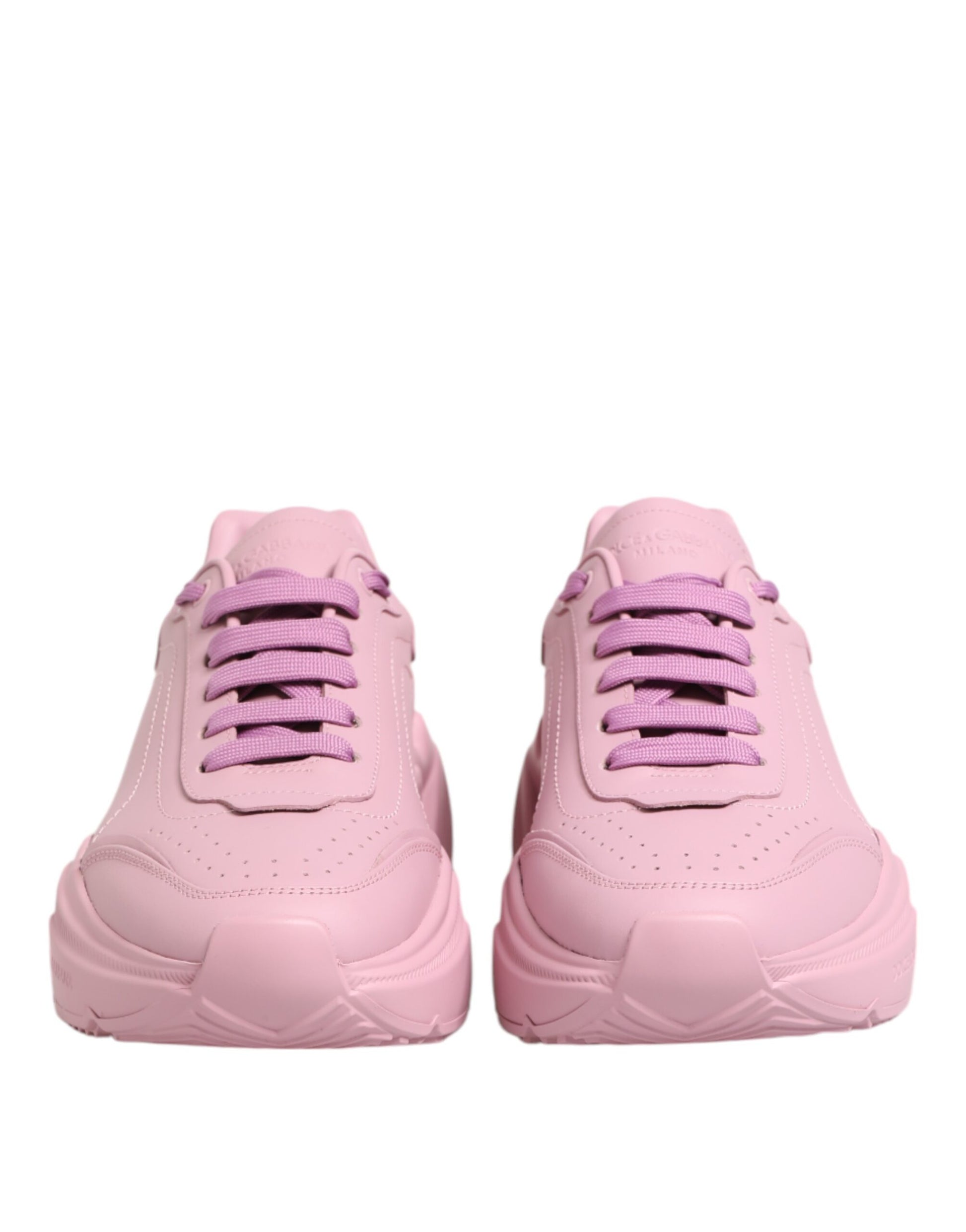 Dolce & Gabbana Pink Leather Daymaster Low Top Sneakers Shoes by Dolce & Gabbana