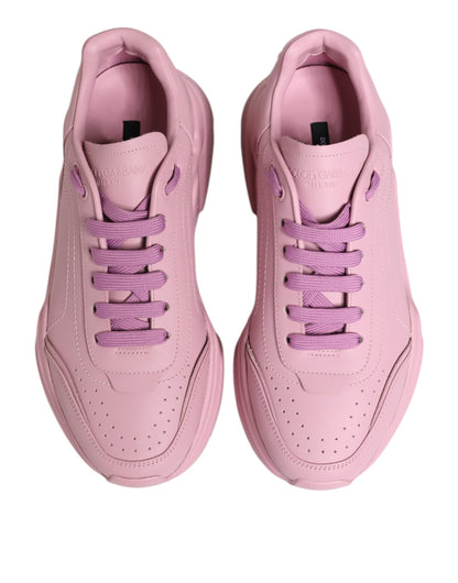 Dolce & Gabbana Pink Leather Daymaster Low Top Sneakers Shoes by Dolce & Gabbana