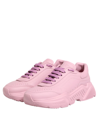 Dolce & Gabbana Pink Leather Daymaster Low Top Sneakers Shoes by Dolce & Gabbana