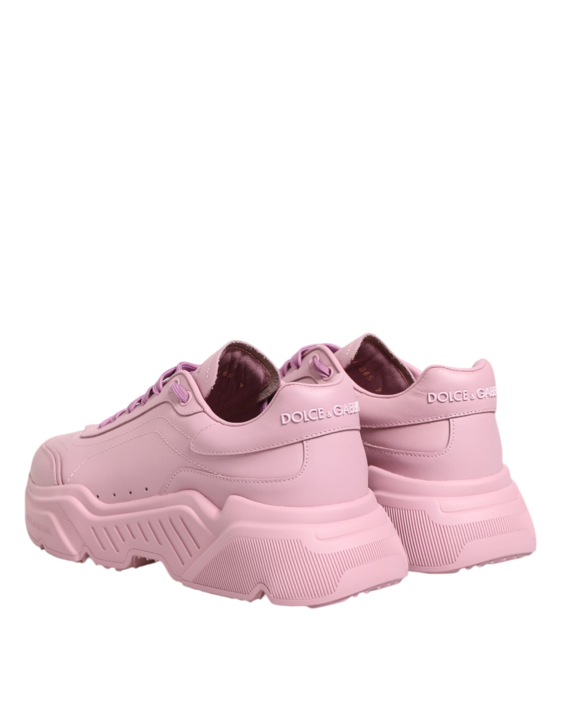 Dolce & Gabbana Pink Leather Daymaster Low Top Sneakers Shoes by Dolce & Gabbana