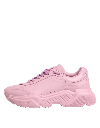 Dolce & Gabbana Pink Leather Daymaster Low Top Sneakers Shoes by Dolce & Gabbana