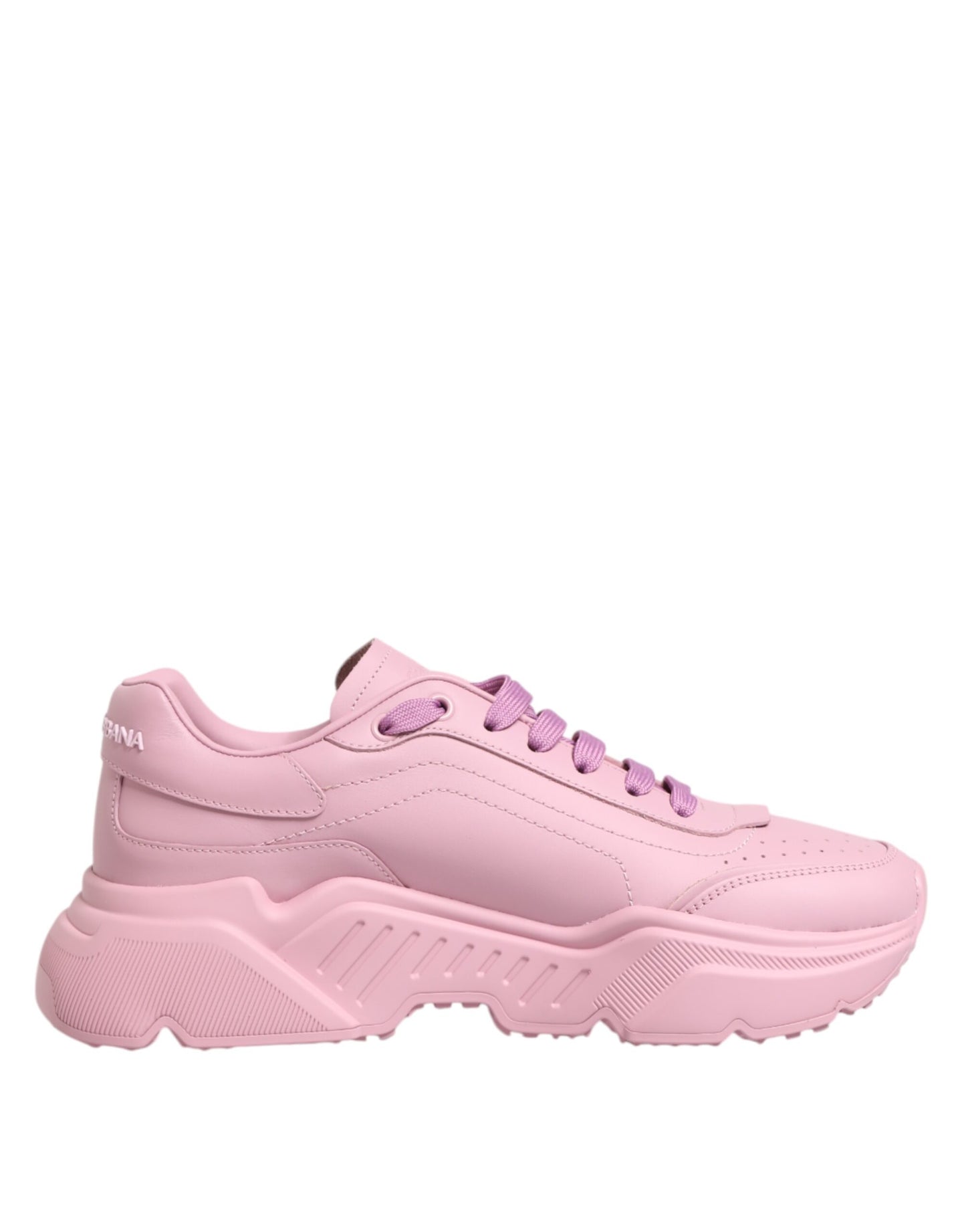 Dolce & Gabbana Pink Leather Daymaster Low Top Sneakers Shoes by Dolce & Gabbana
