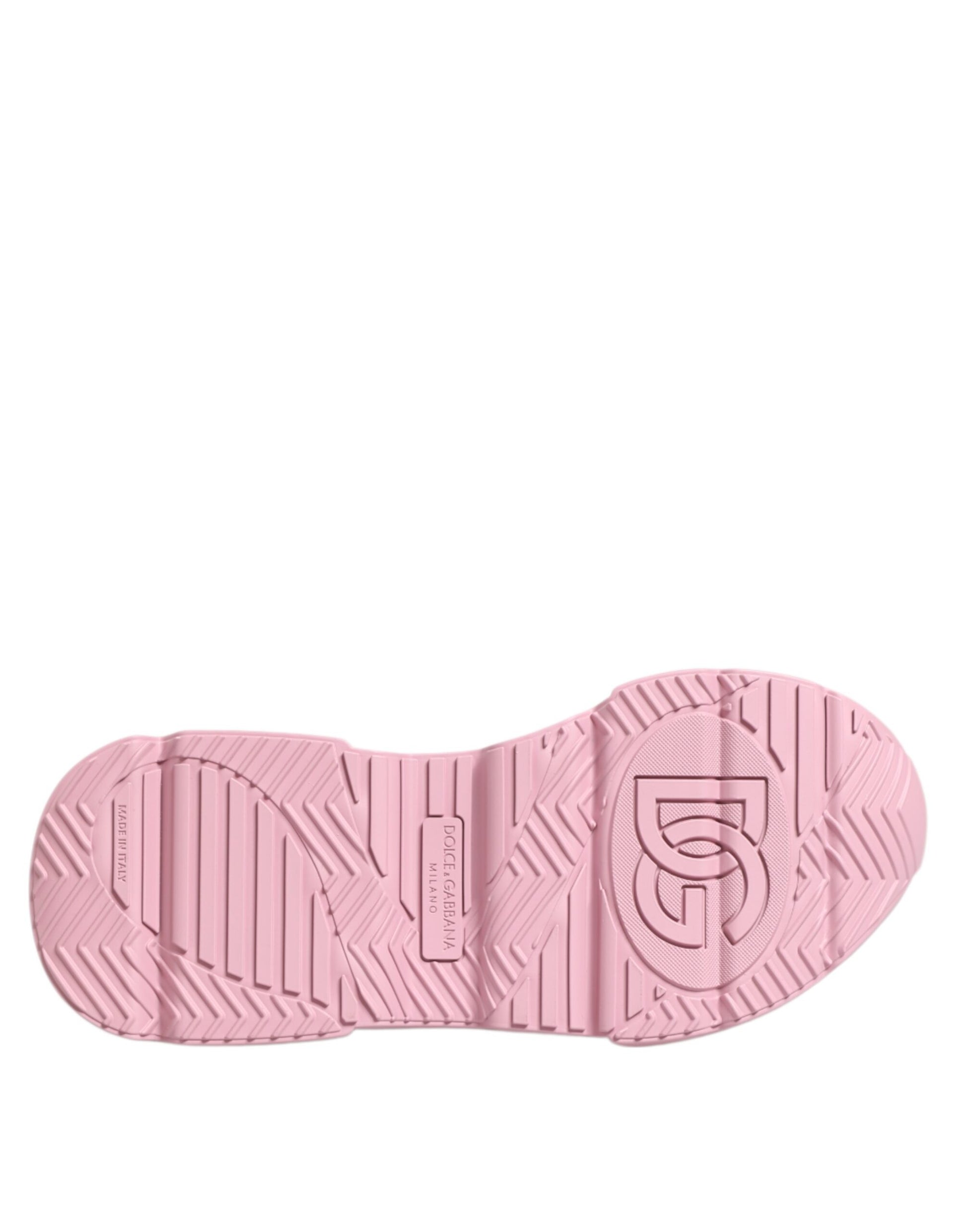 Dolce & Gabbana Pink Leather Daymaster Low Top Sneakers Shoes by Dolce & Gabbana