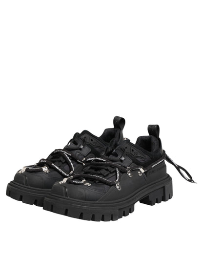 Dolce & Gabbana Black Low Top Lace Up Trekking Sneakers Shoes by Dolce & Gabbana