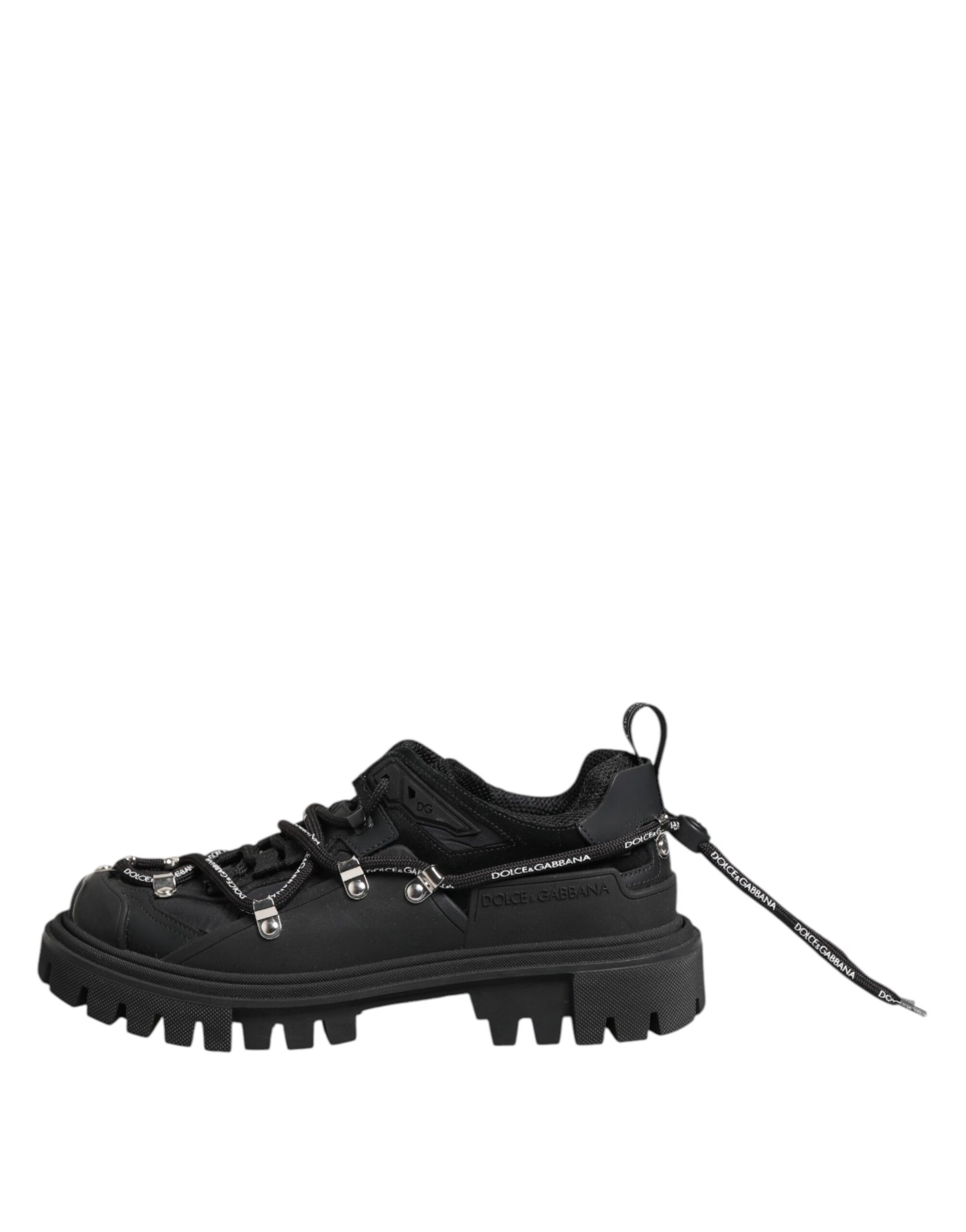 Dolce & Gabbana Black Low Top Lace Up Trekking Sneakers Shoes by Dolce & Gabbana