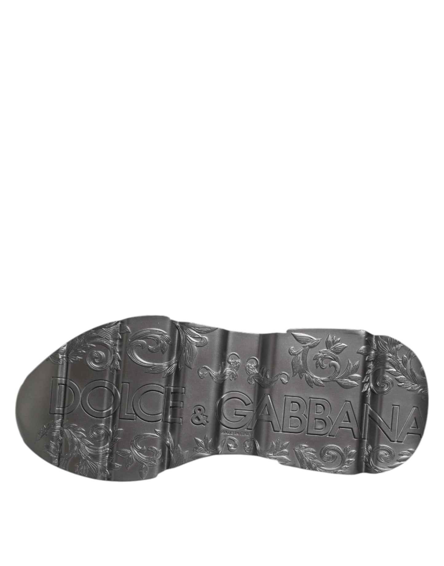 Dolce & Gabbana White Silver DAYMASTER Leather Sneakers Shoes by Dolce & Gabbana