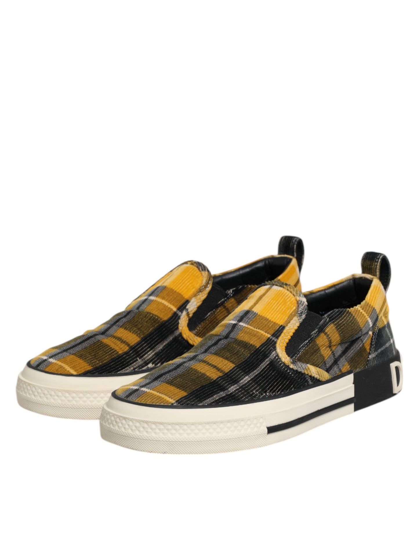Dolce & Gabbana Multicolor Portofino Tartan Check Sneakers Shoes by Dolce & Gabbana
