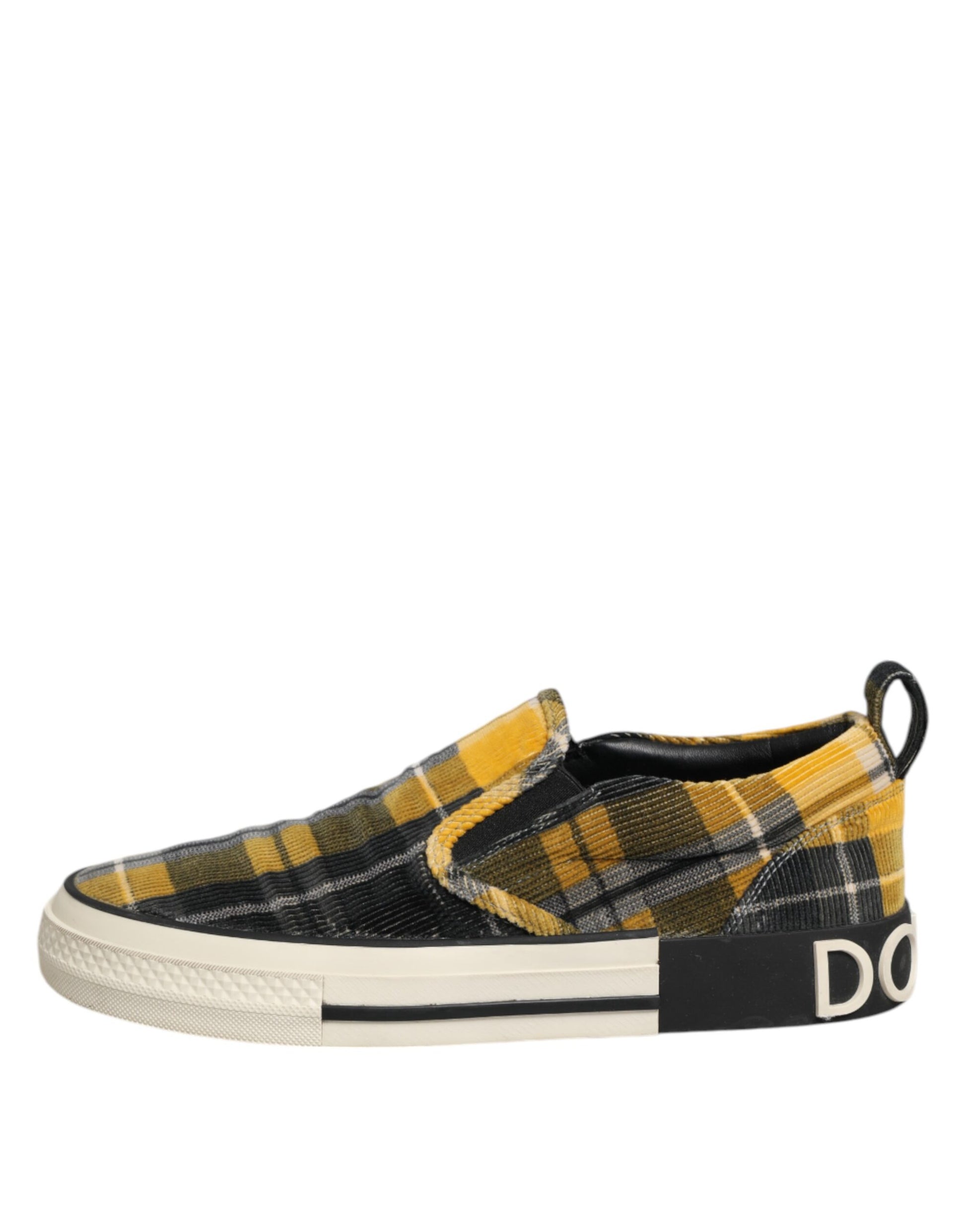 Dolce & Gabbana Multicolor Portofino Tartan Check Sneakers Shoes by Dolce & Gabbana