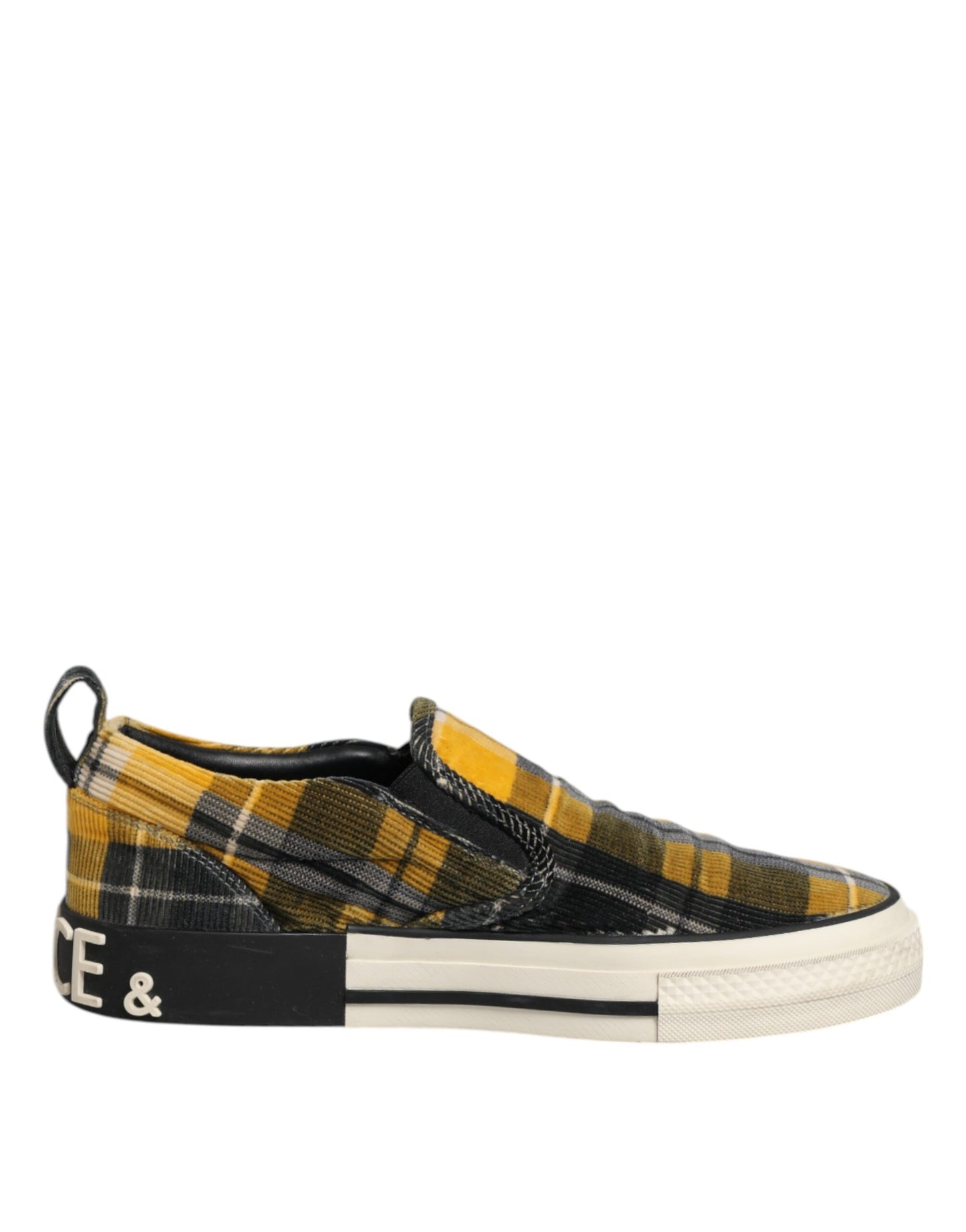 Dolce & Gabbana Multicolor Portofino Tartan Check Sneakers Shoes by Dolce & Gabbana