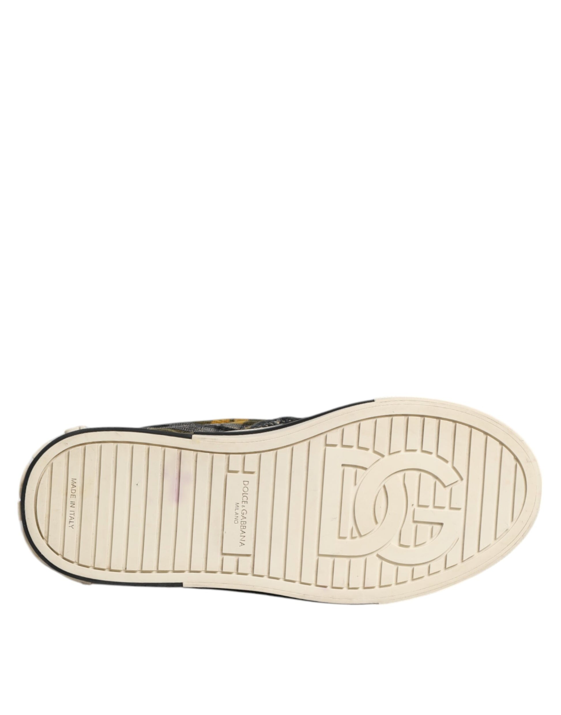 Dolce & Gabbana Multicolor Portofino Tartan Check Sneakers Shoes by Dolce & Gabbana