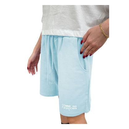 Comme Des Fuckdown Blue Cotton Shorts