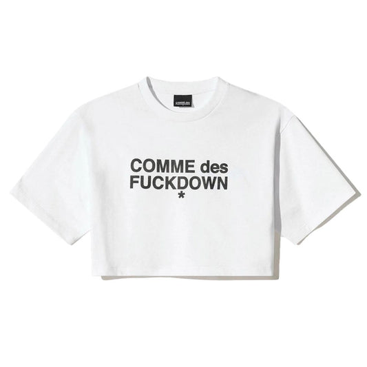 Comme Des Fuckdown White Cotton Tops &amp; T-Shirt