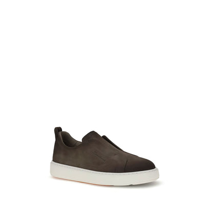 Santoni Slip-On Sneakers Leather - Orange Sole Edition