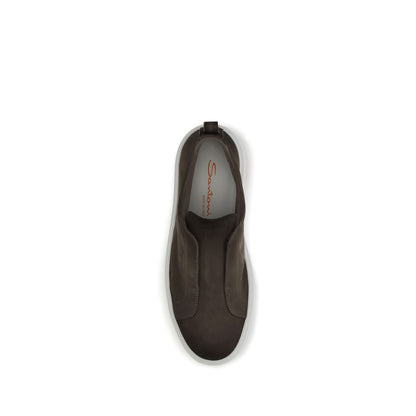 Santoni Slip-On Sneakers Leather - Orange Sole Edition