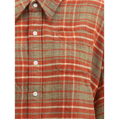 R13 Plaid Shirt Frayed Hem Button Front AW25 Edition