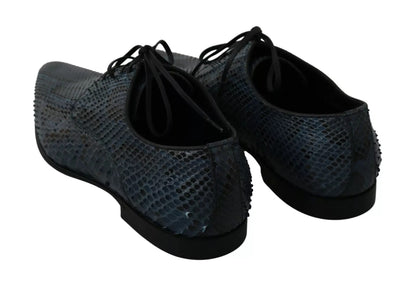 Dolce &amp; Gabbana Blue Python Leather Snakeskin Shoes