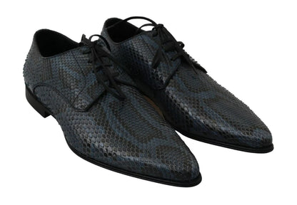 Dolce &amp; Gabbana Blue Python Leather Snakeskin Shoes