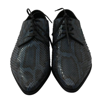 Dolce &amp; Gabbana Blue Python Leather Snakeskin Shoes