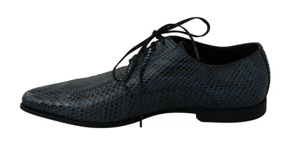 Dolce &amp; Gabbana Blue Python Leather Snakeskin Shoes