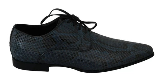 Dolce &amp; Gabbana Blue Python Leather Snakeskin Shoes