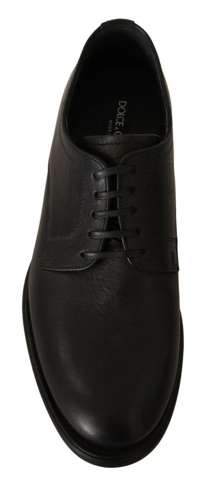 Dolce &amp; Gabbana Black Lace Up Leather Men Formal Derby Shoes