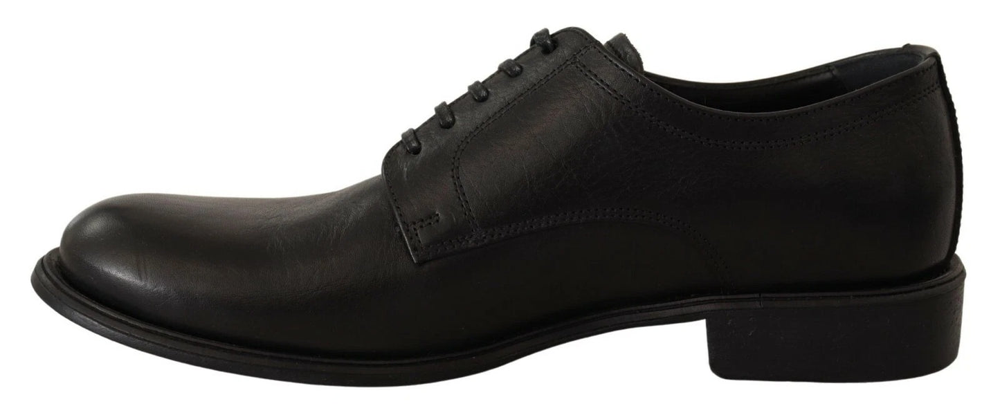 Dolce &amp; Gabbana Black Lace Up Leather Men Formal Derby Shoes