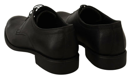 Dolce &amp; Gabbana Black Lace Up Leather Men Formal Derby Shoes