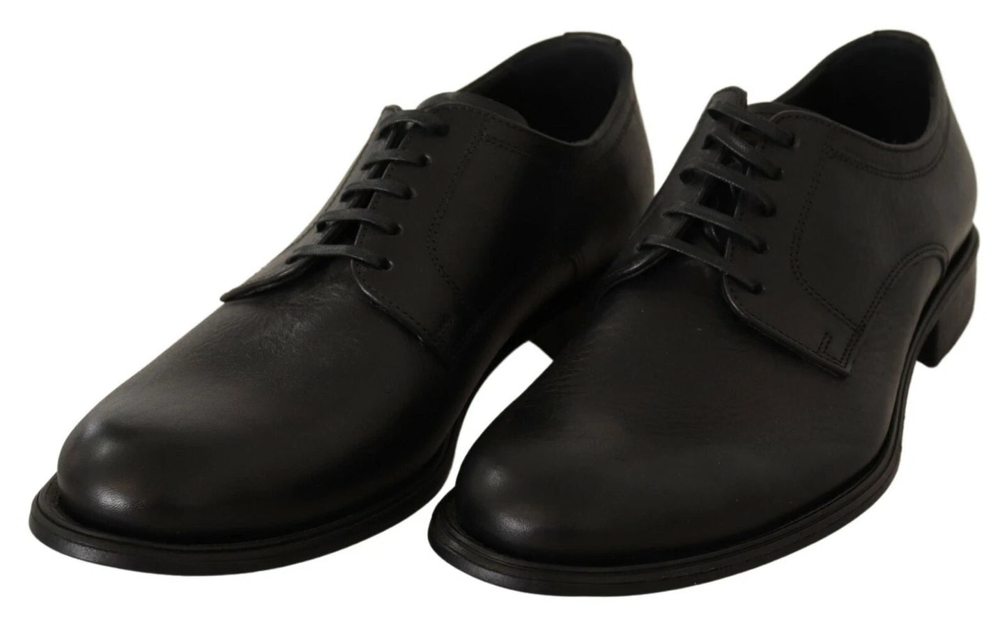 Dolce &amp; Gabbana Black Lace Up Leather Men Formal Derby Shoes