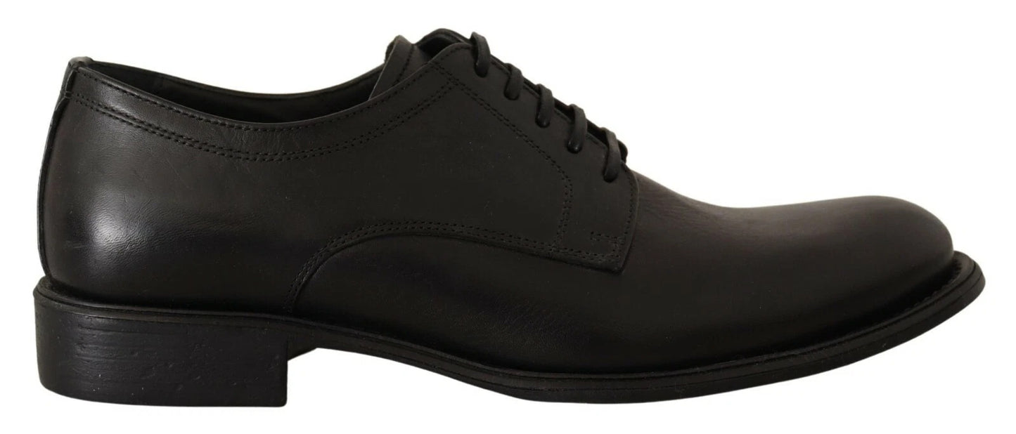 Dolce &amp; Gabbana Black Lace Up Leather Men Formal Derby Shoes