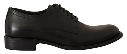Dolce &amp; Gabbana Black Lace Up Leather Men Formal Derby Shoes
