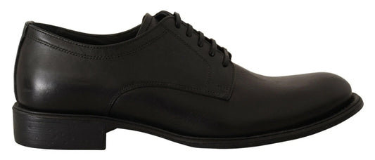 Dolce &amp; Gabbana Black Lace Up Leather Men Formal Derby Shoes