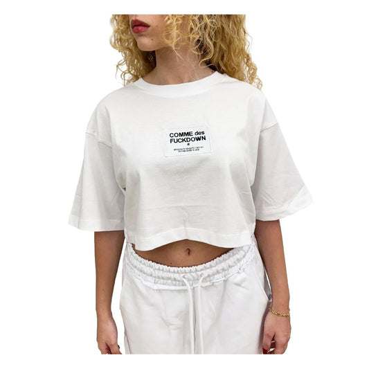 Comme Des Fuckdown White Cotton Tops &amp; T-Shirt