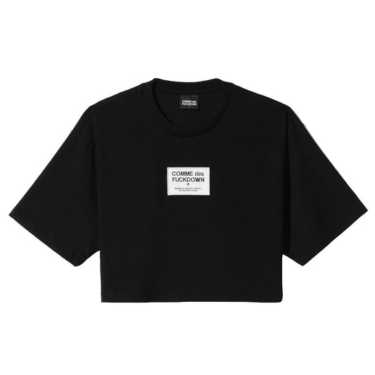 Comme Des Fuckdown Black Cotton Tops &amp; T-Shirt