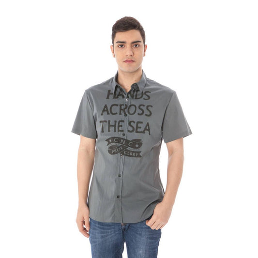 Costume National Gray Cotton Shirt by Costume National
