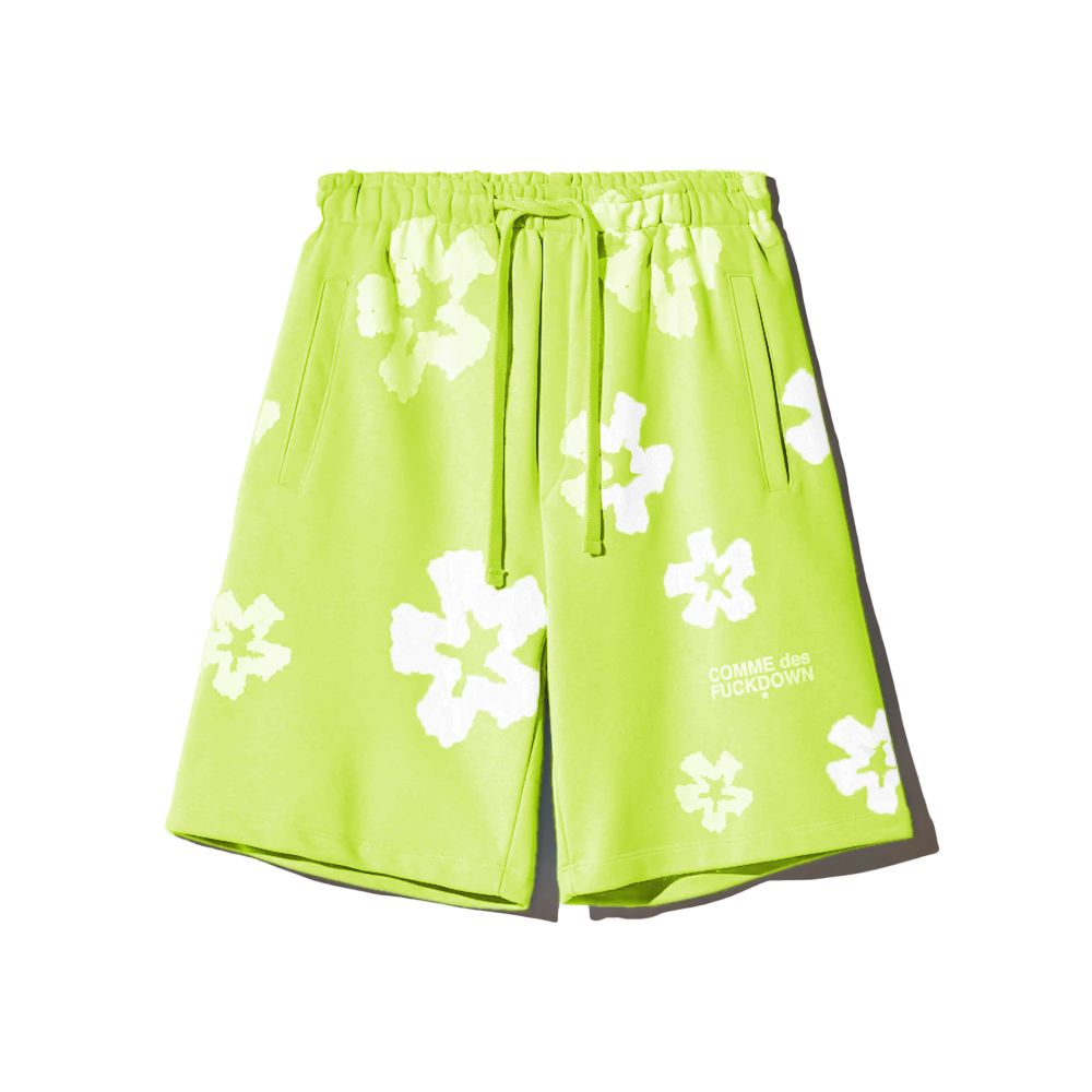 Comme Des Fuckdown Green Cotton Shorts