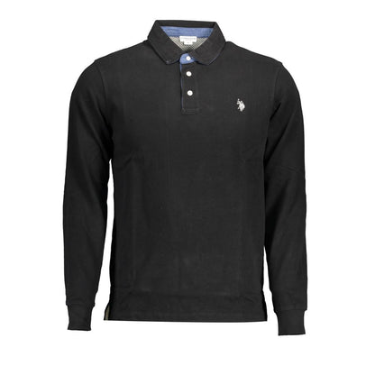 US POLO ASSN. Black Cotton Polo Shirt