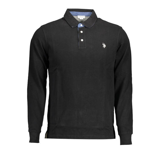 US POLO ASSN. Black Cotton Polo Shirt