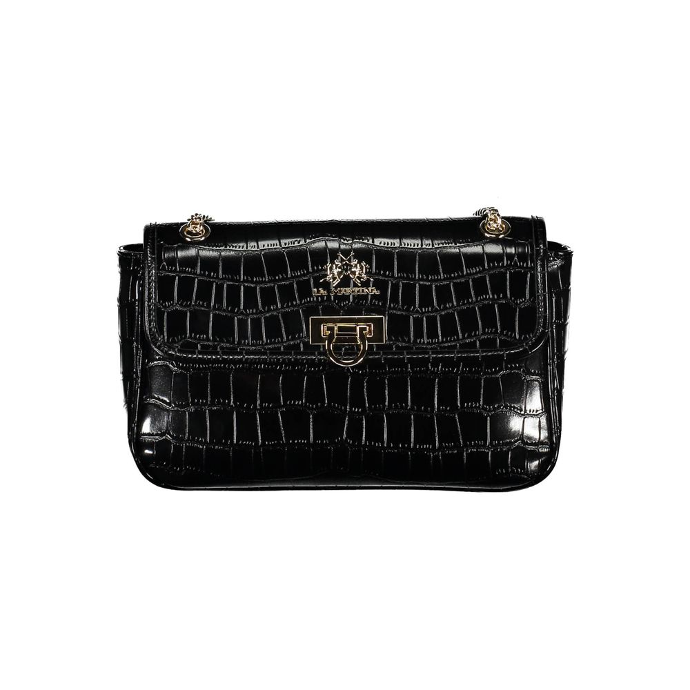 La Martina Black Polyethylene Handbag by La Martina