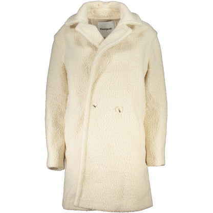 Desigual White Polyester Jackets &amp; Coat