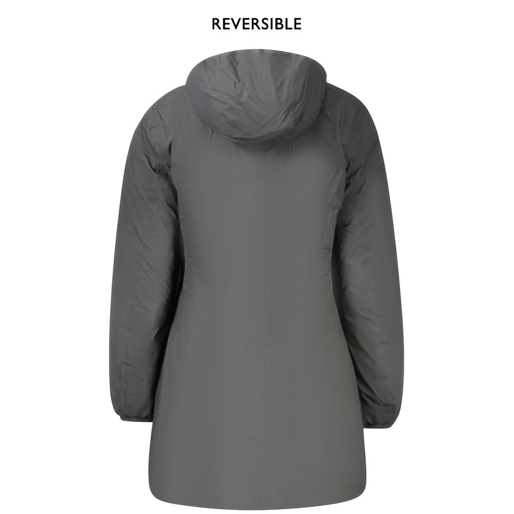 K-WAY Black Polyester Jackets &amp; Coat
