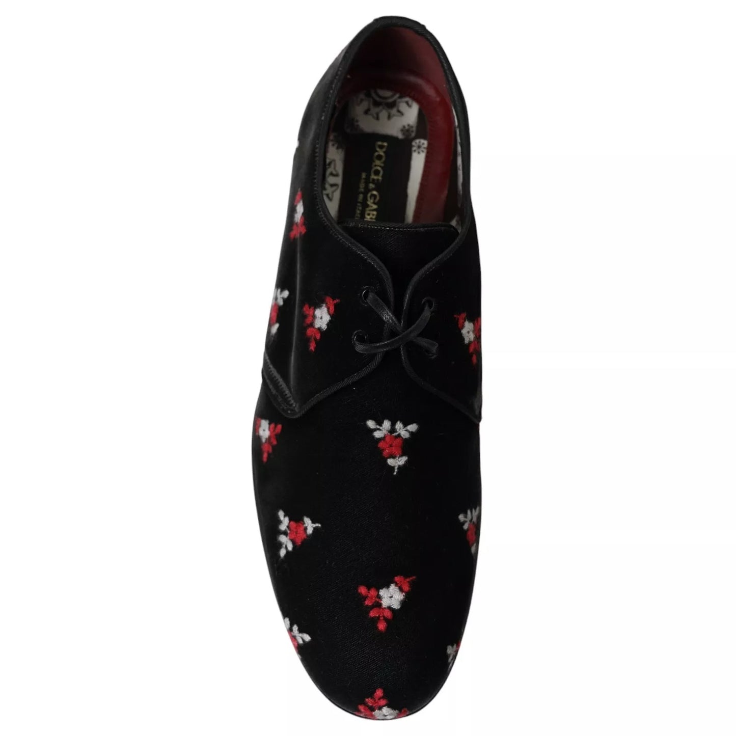 Dolce &amp; Gabbana Black Floral Velvet Formal Dress