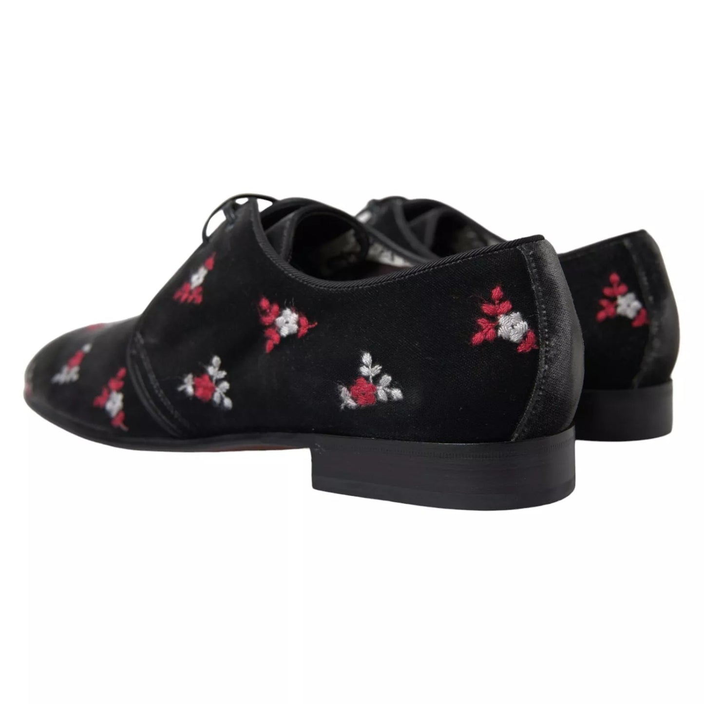 Dolce &amp; Gabbana Black Floral Velvet Formal Dress