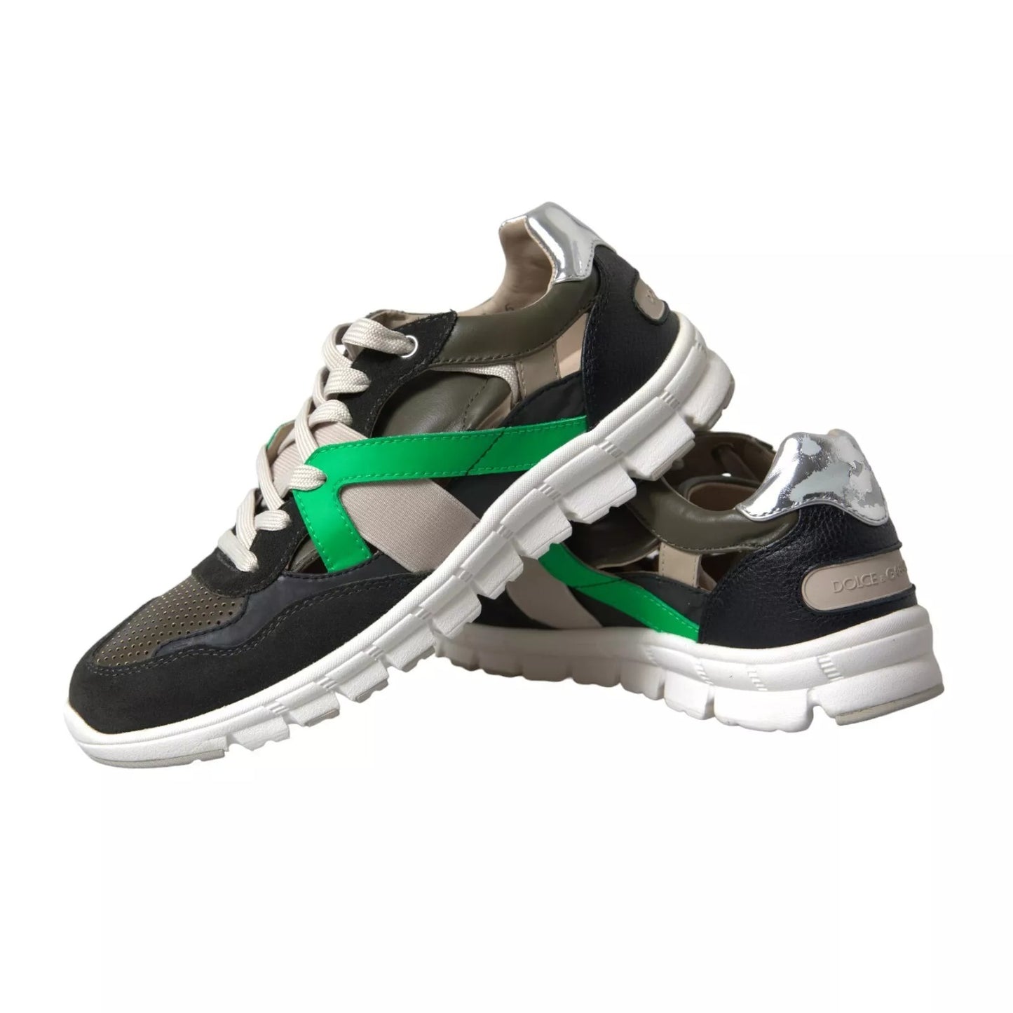 Dolce &amp; Gabbana Sneakers Multicolor Leather Suede Shoes