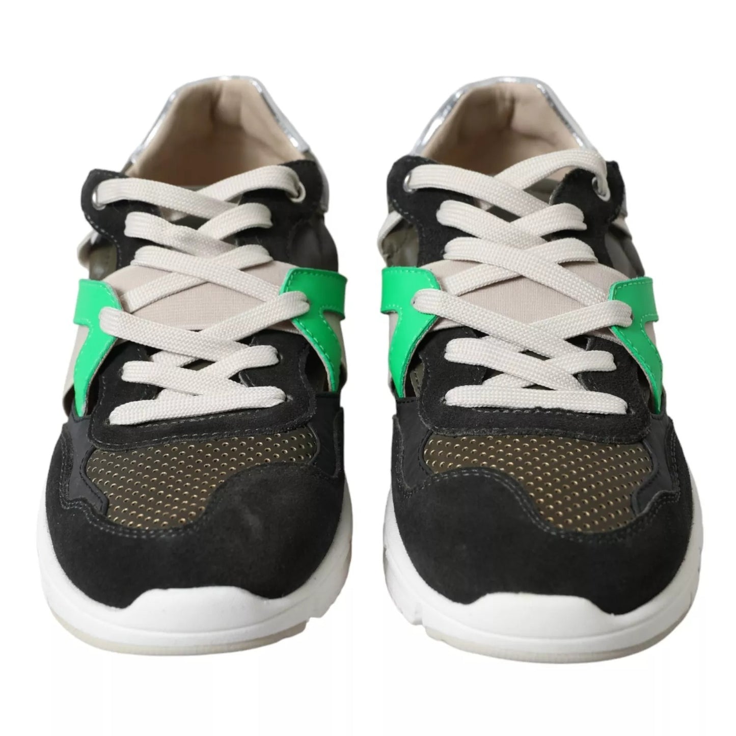 Dolce &amp; Gabbana Sneakers Multicolor Leather Suede Shoes