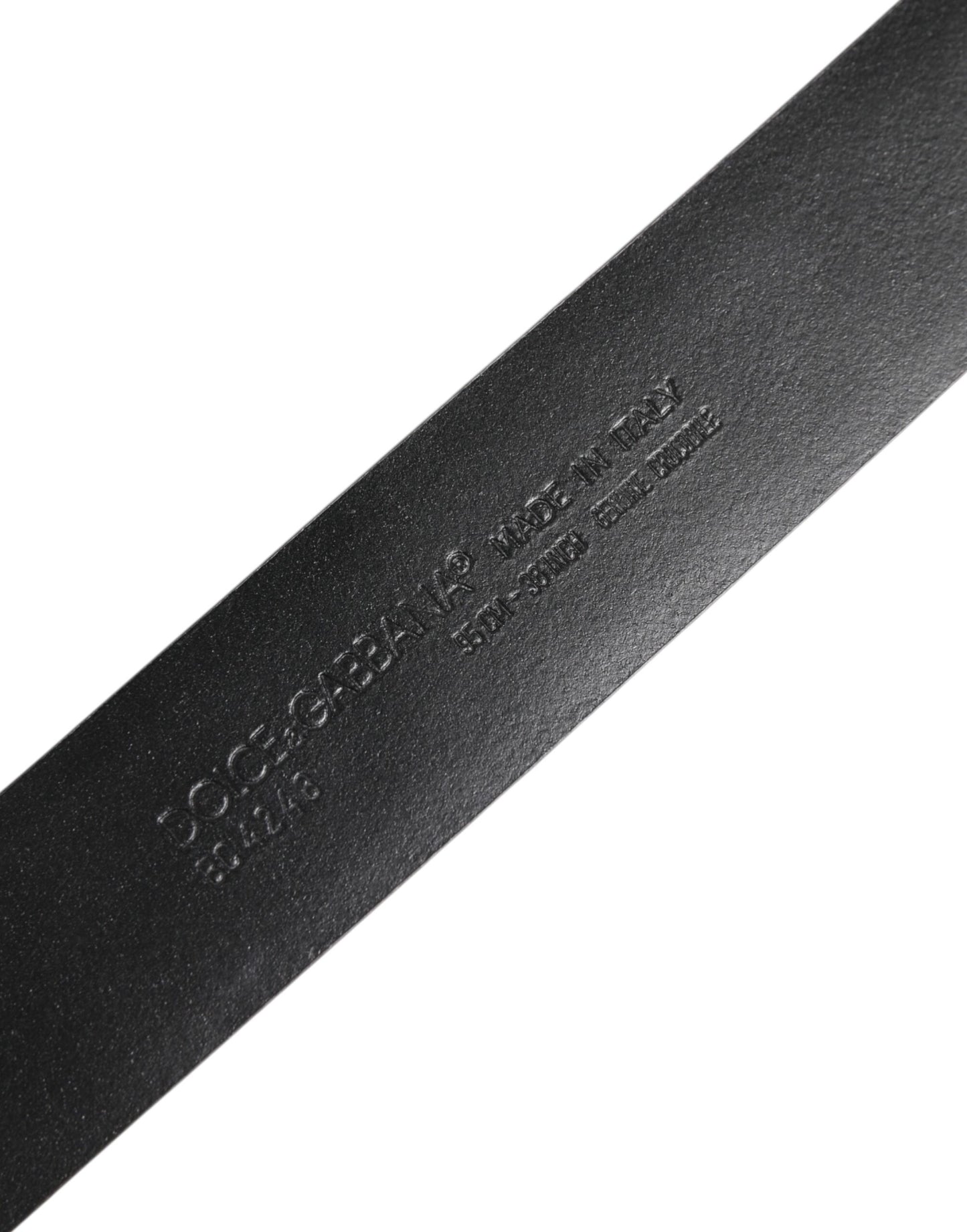 Dolce &amp; Gabbana Black Exotic Leather DG Logo Buckle Belt