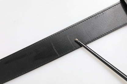 Dolce &amp; Gabbana Black Leather Classic Metal Logo Buckle Belt