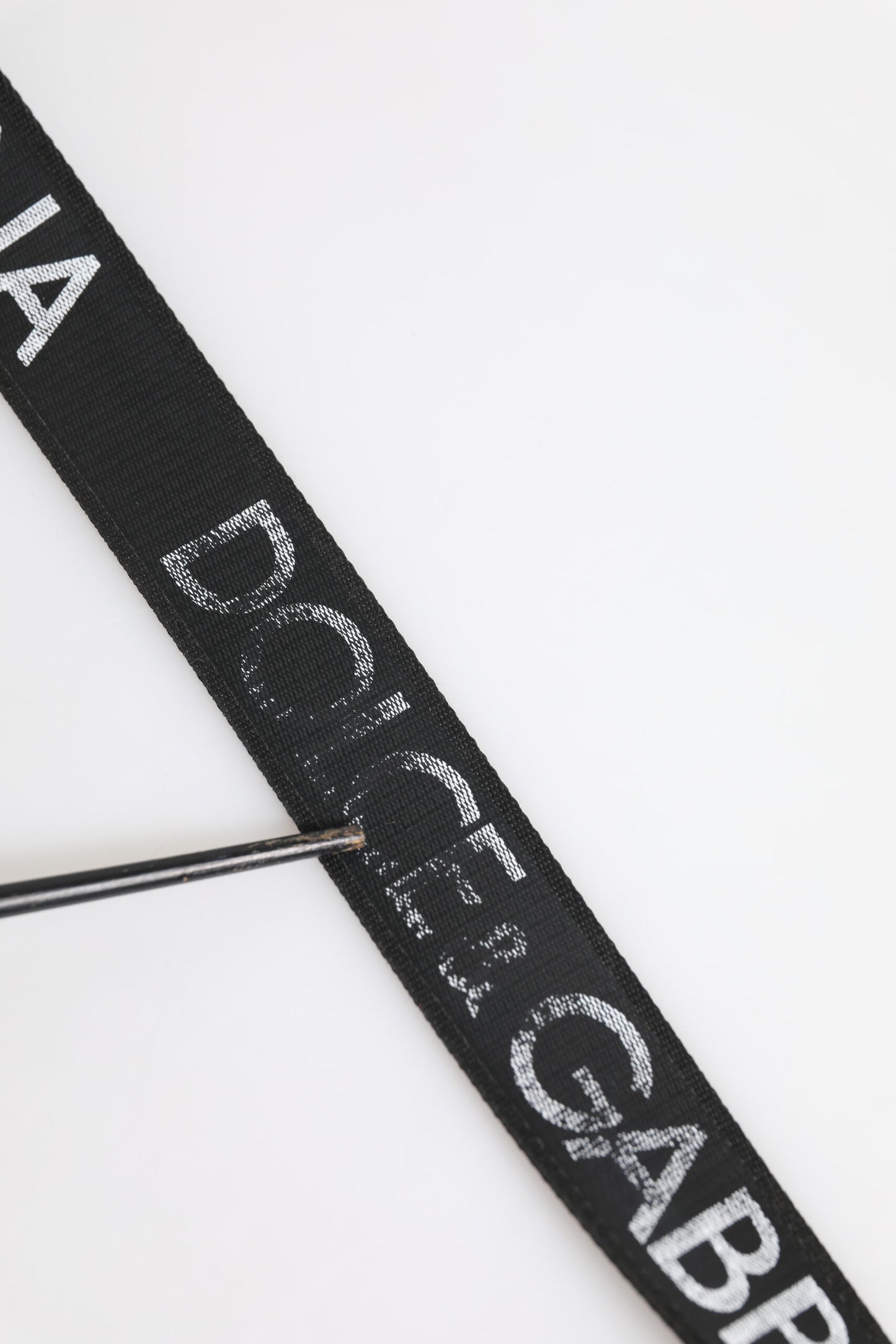 Dolce &amp; Gabbana Black Polyester Leather Metal Buckle Belt