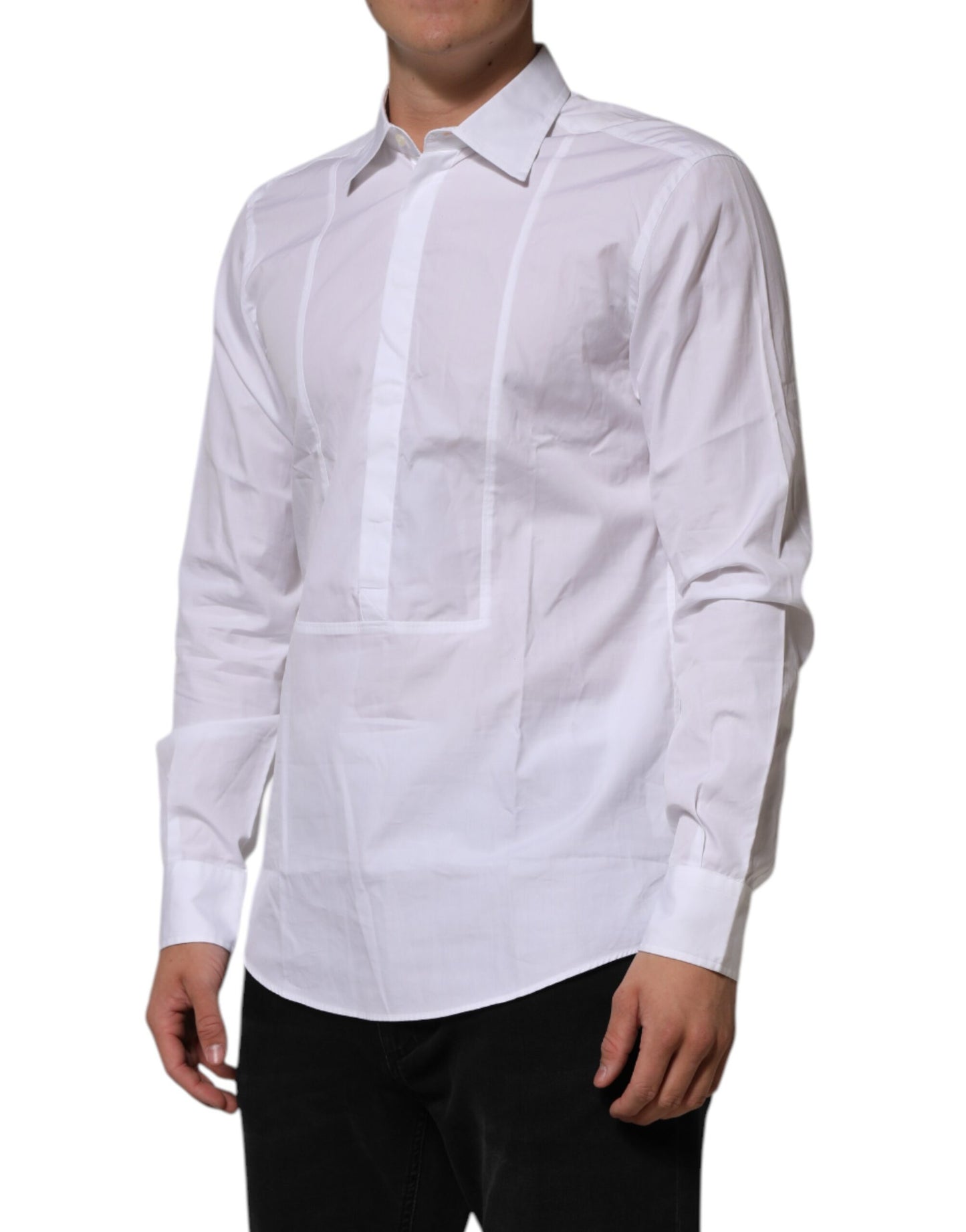 Dolce &amp; Gabbana White Poplin Cotton Formal Men Dress Shirt